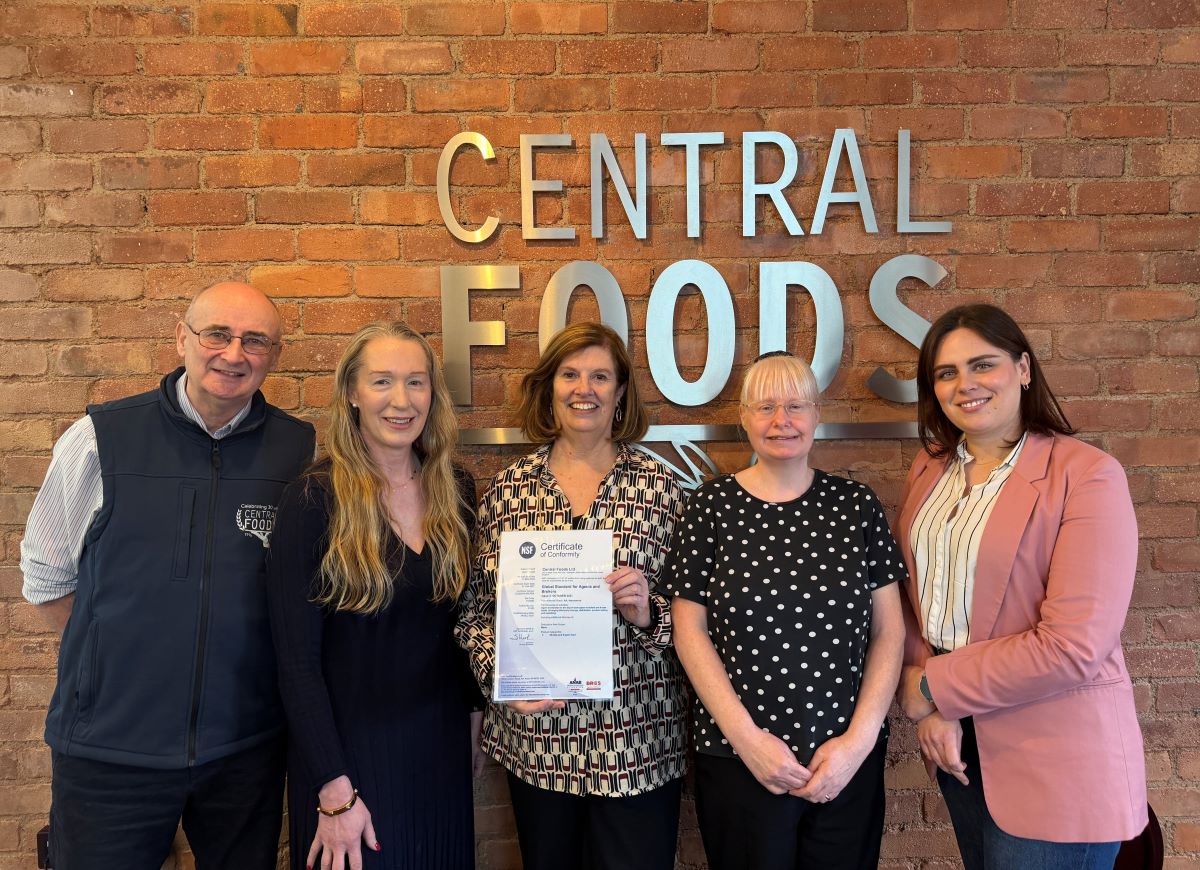 CENTRAL FOODS RENEWS BRCGS AA CERTIFICATION
